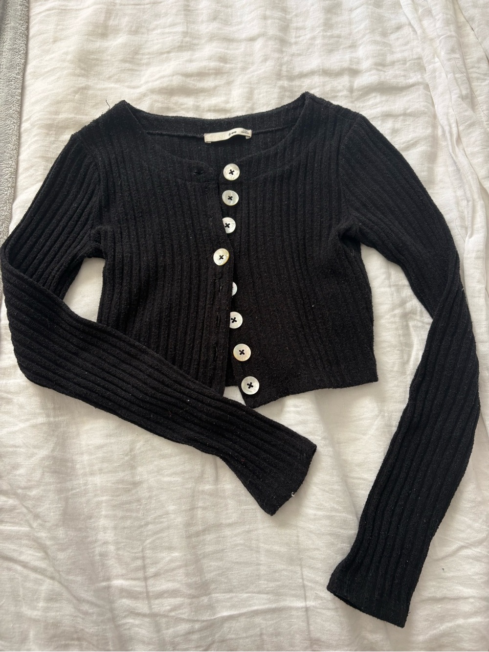 Aritzia Black Ribbed Cardigan